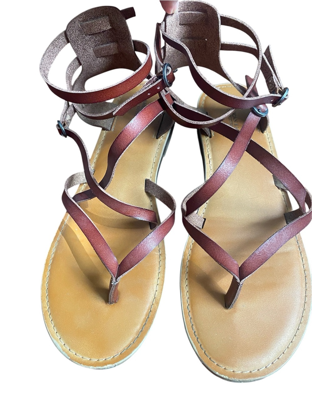 American Eagle Outfitters Brown Leather Gladiator Sandals